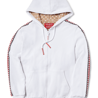 SPRAYGROUND® APPAREL SHARKTRACK SPUCCI ZIPUP HOODIE (WHITE)