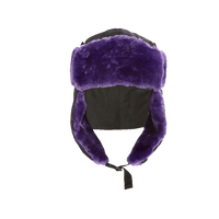 SPRAYGROUND® HAT BLACK 3M PURPLE FUR AVIATOR HAT