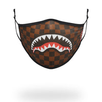 SPRAYGROUND® FASHION MASK SHARKS IN PARIS (BROWN) FORM-FITTING MASK