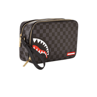 SPRAYGROUND® TOILETRY SHARKS IN PARIS (BLACK CHECKERED EDITION) TOILETRY AKA MONEY BAGS