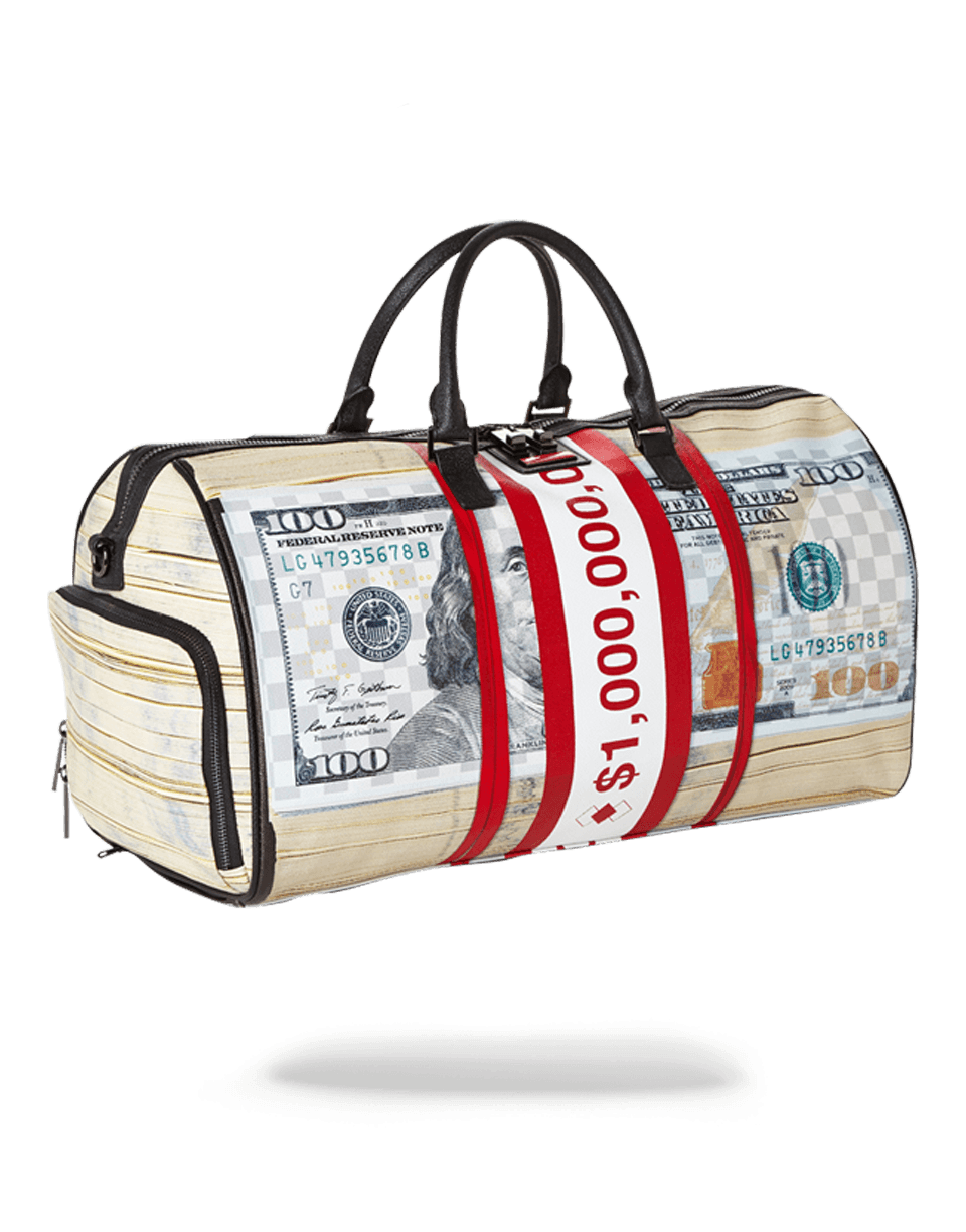 Sprayground money online duffle bag