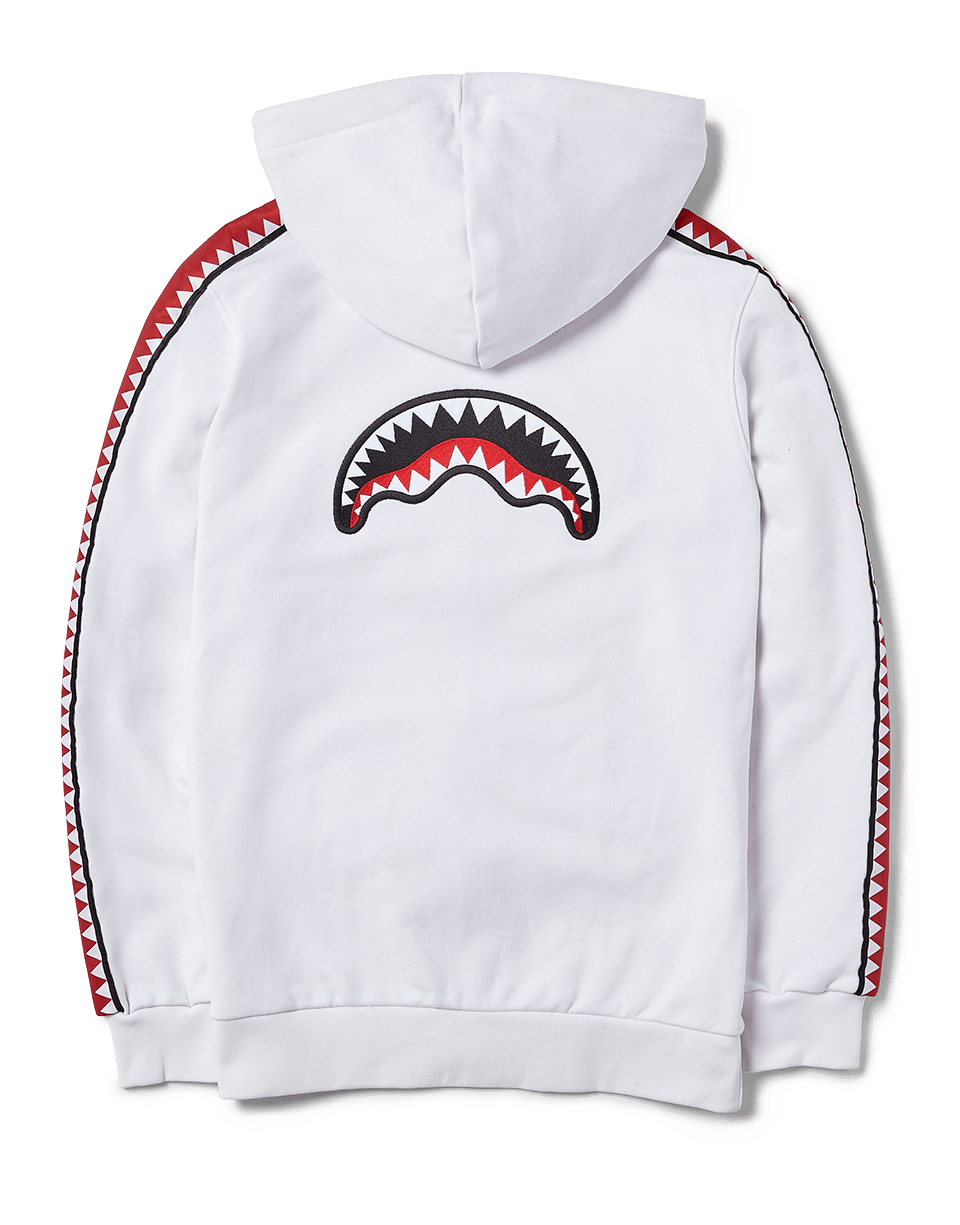 SPRAYGROUND® APPAREL SHARKTRACK SPUCCI ZIPUP HOODIE (WHITE)