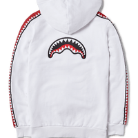 SPRAYGROUND® APPAREL SHARKTRACK SPUCCI ZIPUP HOODIE (WHITE)