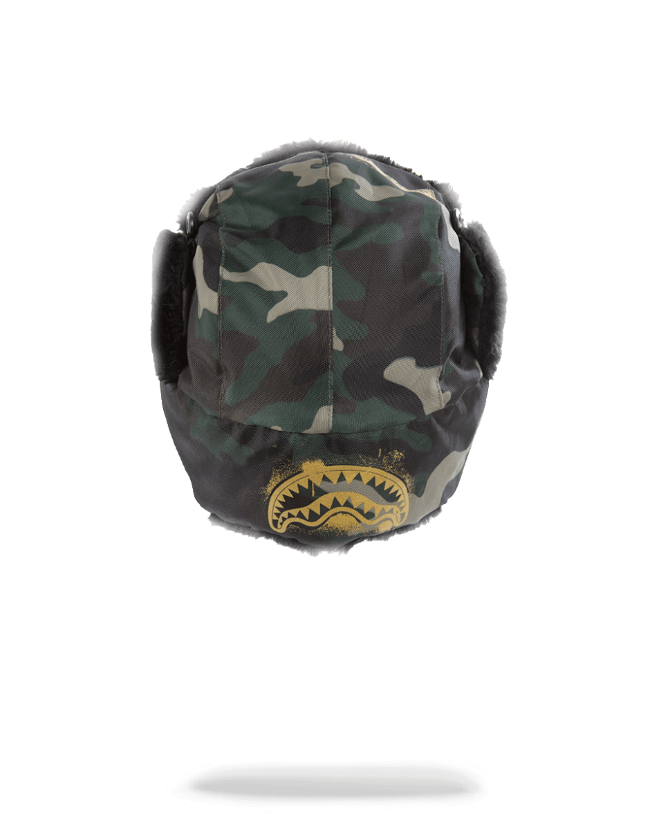 SPRAYGROUND® HAT GOLD STENCIL CAMO AVIATOR HAT