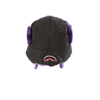 SPRAYGROUND® HAT BLACK 3M PURPLE FUR AVIATOR HAT