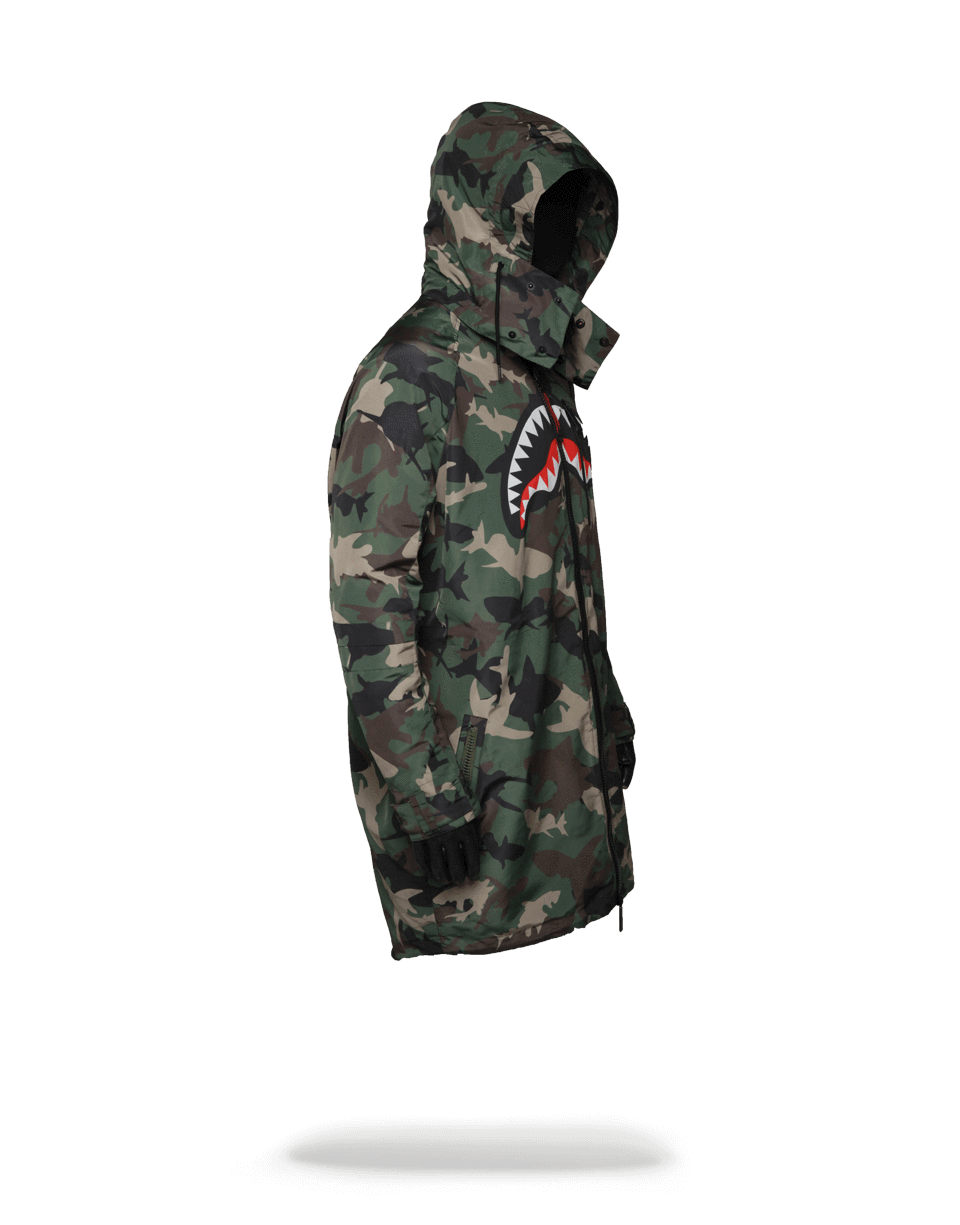 CAMO SHARK PARATROOPER JACKET SPRAYGROUND