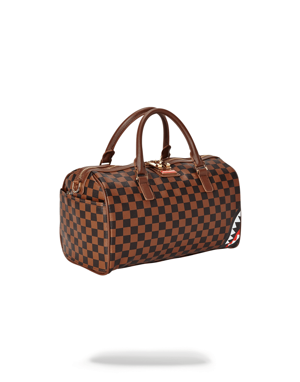 Sprayground Sharks In Paris Duffle Duffle Bag In Brown