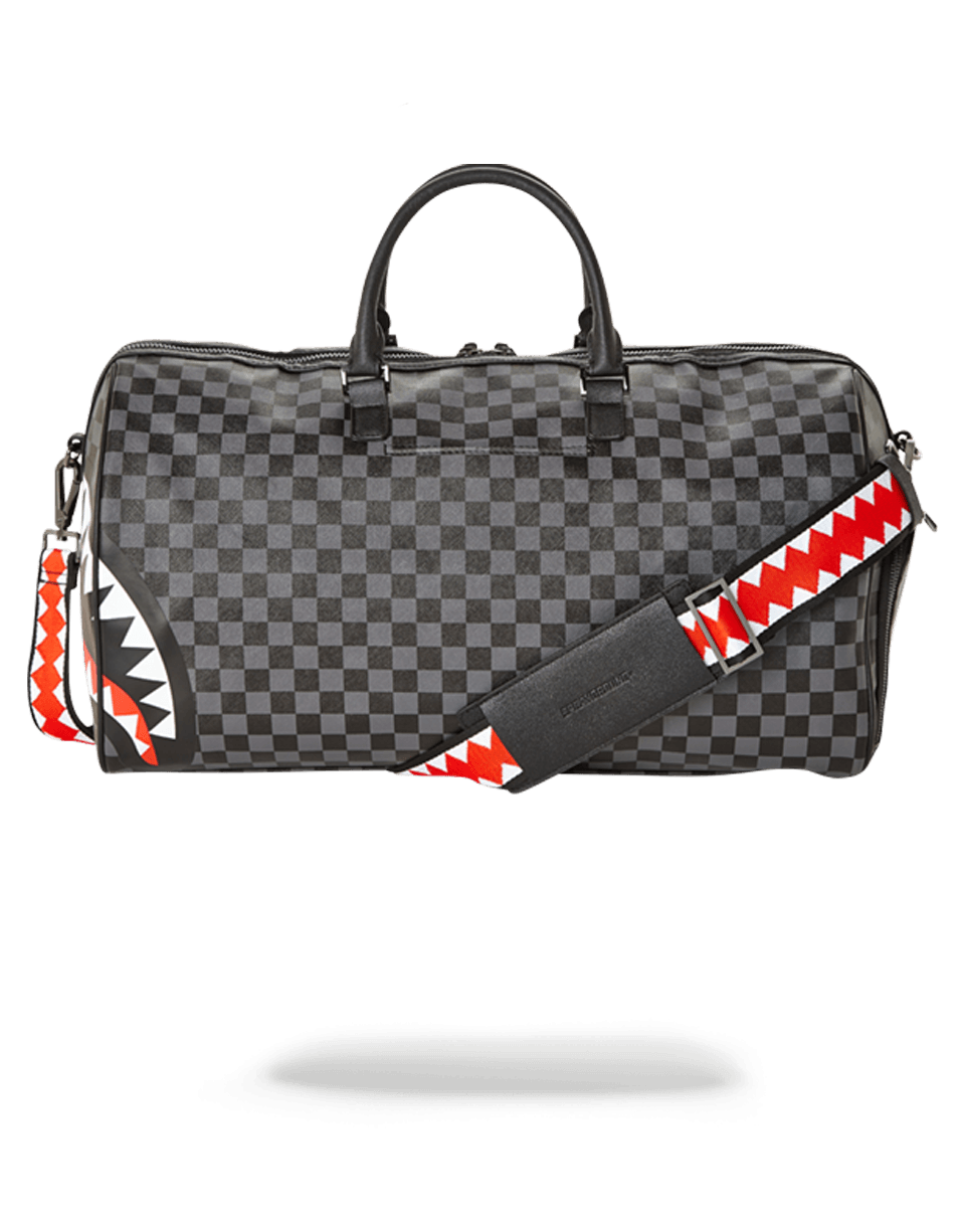 SprayGround Shark Duffle Bag Men Leveled Up Gilded (Black White)