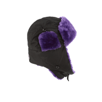 SPRAYGROUND® HAT BLACK 3M PURPLE FUR AVIATOR HAT