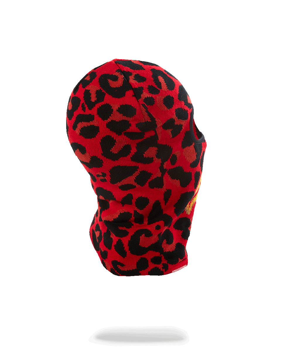 SPRAYGROUND® SKI MASK RED LEOPARD GOLD SHARK MOUTH SKI MASK