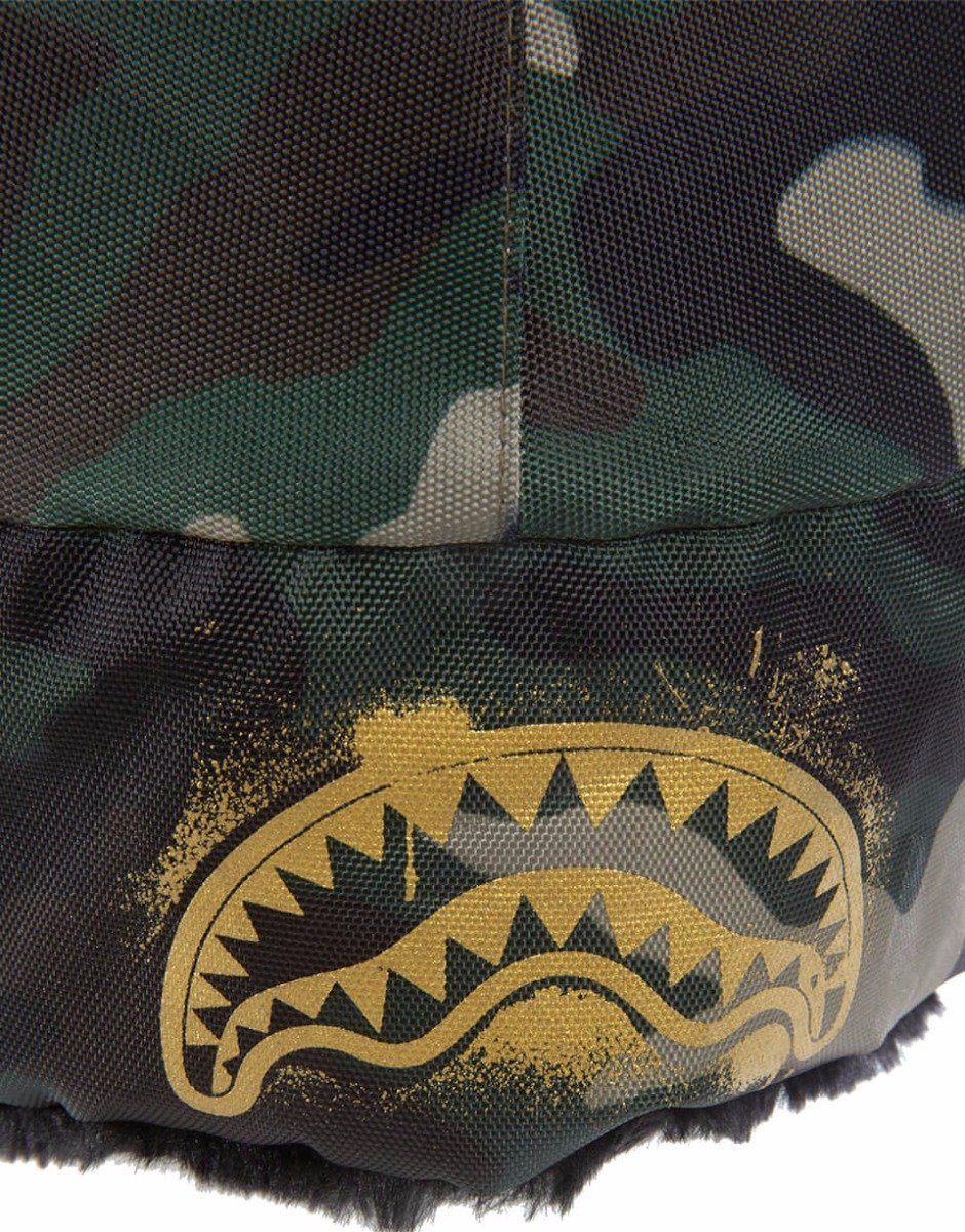 SPRAYGROUND® HAT GOLD STENCIL CAMO AVIATOR HAT