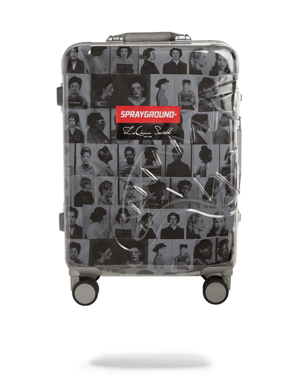 SPRAYGROUND® LUGGAGE LAQUAN SMITH EMBOSSED CLEAR 3M CARRY-ON