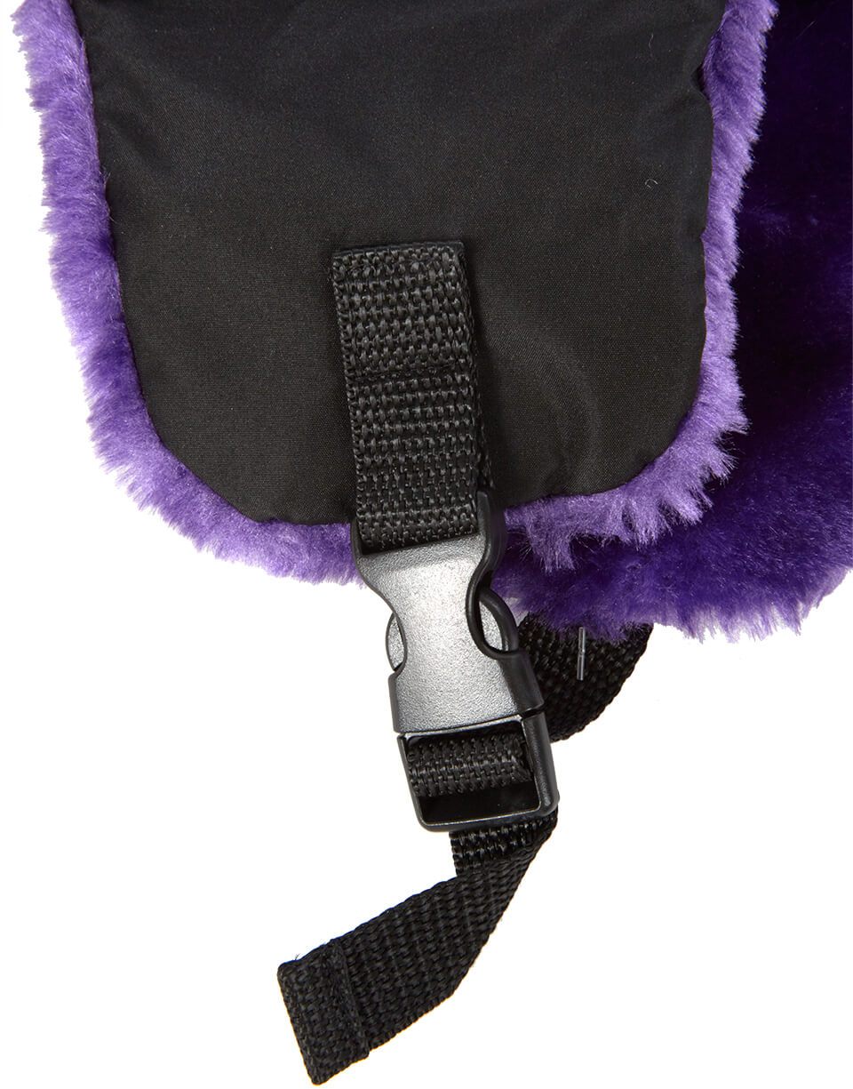 SPRAYGROUND® HAT BLACK 3M PURPLE FUR AVIATOR HAT