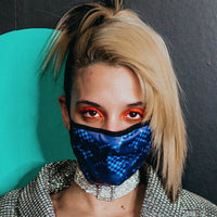 SPRAYGROUND® FACE MASK SHARK CHECK (BLUE) FACE MASK