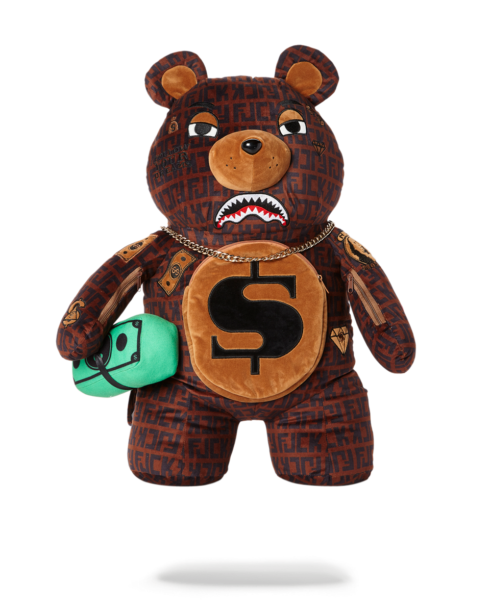 SPRAYGROUND SPLIT THE CHECK (PEARL) MONEY BEAR TEDDYBEAR BACKPACK 💵Limited  Ed🧸