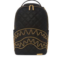 SPRAYGROUND® BACKPACK NOIR QUILT GOLD CHAIN SHARK BACKPACK (DLXV)