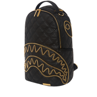 SPRAYGROUND® BACKPACK NOIR QUILT GOLD CHAIN SHARK BACKPACK (DLXV)