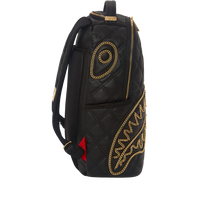 SPRAYGROUND® BACKPACK NOIR QUILT GOLD CHAIN SHARK BACKPACK (DLXV)