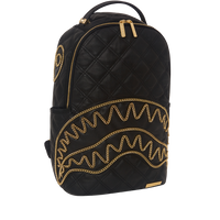 SPRAYGROUND® BACKPACK NOIR QUILT GOLD CHAIN SHARK BACKPACK (DLXV)