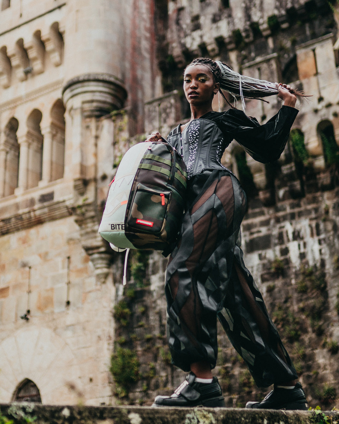 Sprayground split weird backpack Clearance