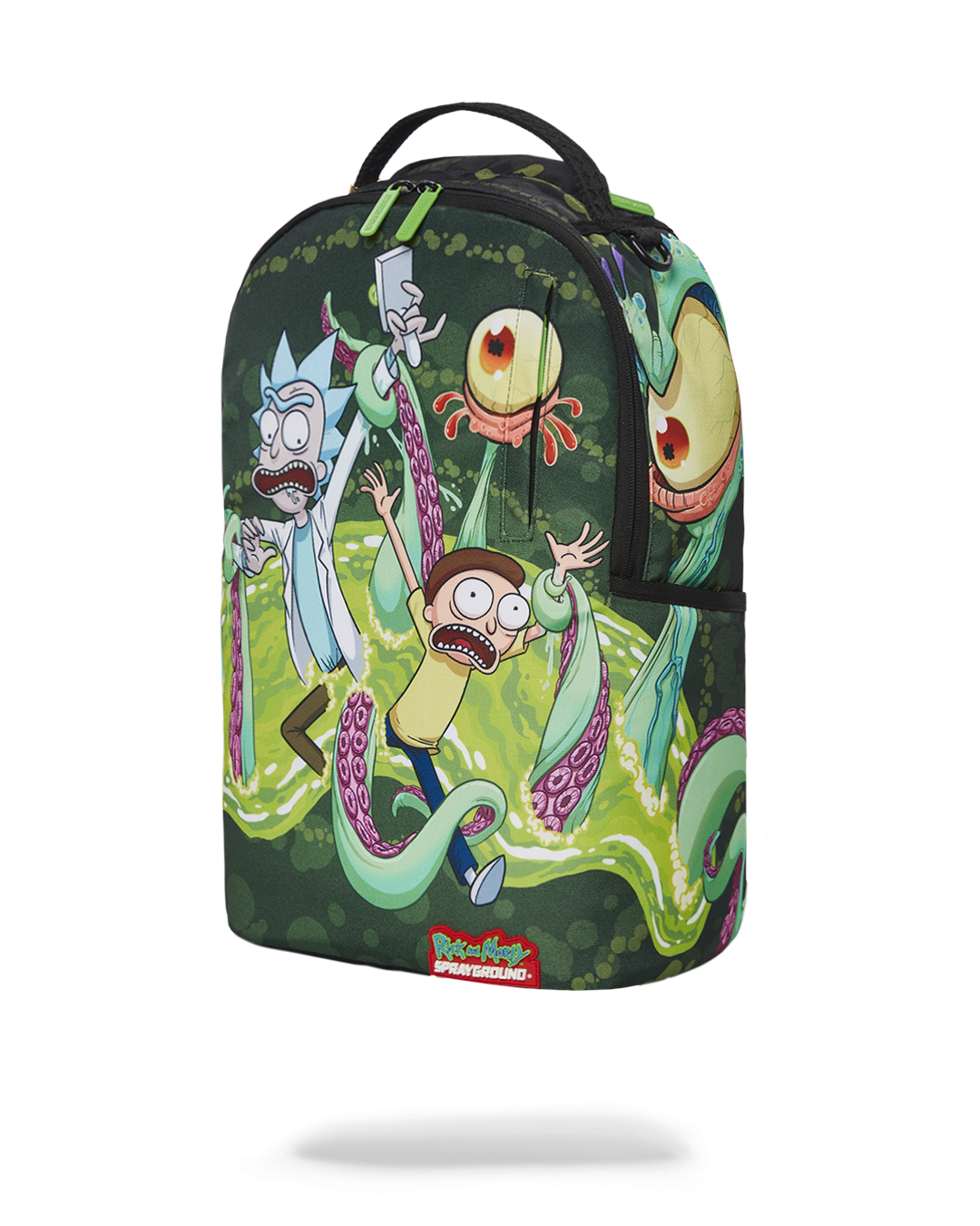 Sprayground x Rick & Morty Shark Bite Green Backpack