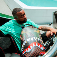 SPRAYGROUND® BACKPACK CAMO DRIP SHARKS IN PARIS BACKPACK (DLXV)