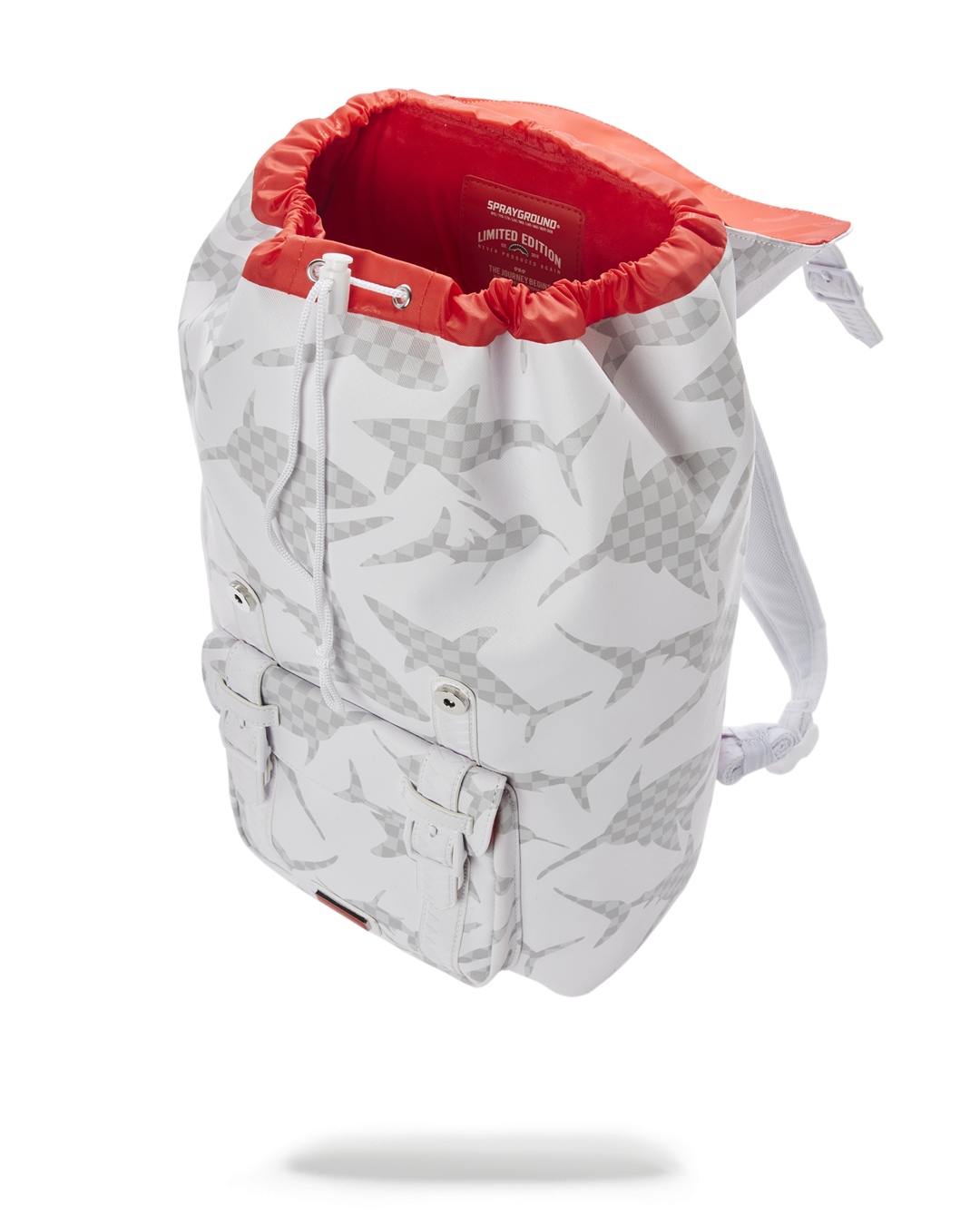 SPRAYGROUND® BACKPACK SHARK CHECK (WHITE) HILLS BACKPACK