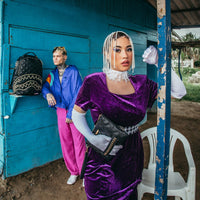 SPRAYGROUND® POUCHETTE NOIR QUILT GOLD CHAIN SHARK CROSSOVER CLUTCH