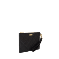 SPRAYGROUND® POUCHETTE NOIR QUILT GOLD CHAIN SHARK CROSSOVER CLUTCH