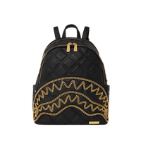 SPRAYGROUND® BACKPACK NOIR QUILT GOLD CHAIN SHARK SAVAGE BACKPACK