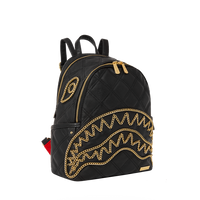 SPRAYGROUND® BACKPACK NOIR QUILT GOLD CHAIN SHARK SAVAGE BACKPACK