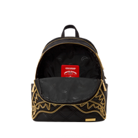 SPRAYGROUND® BACKPACK NOIR QUILT GOLD CHAIN SHARK SAVAGE BACKPACK