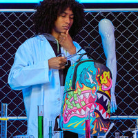 SPRAYGROUND® BACKPACK DAZED & SHARK DOUBLE LIFE (WITH REMOVABLE EYE PATCHES)