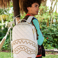 SPRAYGROUND® BACKPACK RIVIERA LE BLANC GOLD CHAIN SHARK BACKPACK (DLXV)