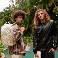 SPRAYGROUND® BACKPACK RIVIERA LE BLANC GOLD CHAIN SHARK BACKPACK (DLXV)