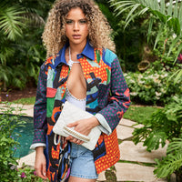 SPRAYGROUND® POUCHETTE RIVIERA LE BLANC GOLD CHAIN SHARK CROSSOVER CLUTCH