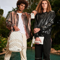 SPRAYGROUND® POUCHETTE RIVIERA LE BLANC GOLD CHAIN SHARK CROSSOVER CLUTCH