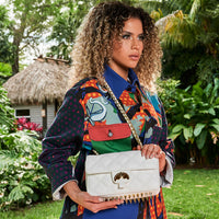 SPRAYGROUND® HANDBAG RIVIERA LE BLANC GOLD CHAIN SHARK HANDBAG