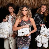 SPRAYGROUND® HANDBAG RIVIERA LE BLANC GOLD CHAIN SHARK HANDBAG