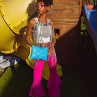 SPRAYGROUND® POUCHETTE ILLUCHAINS TURQ CROSSOVER CLUTCH