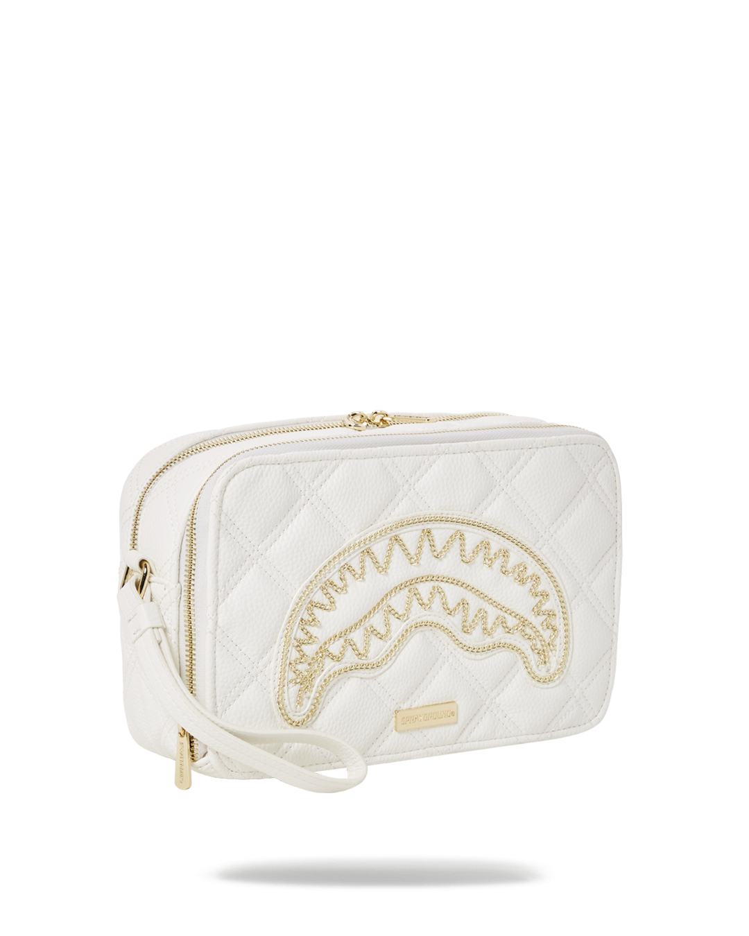 SPRAYGROUND® TOILETRY RIVIERA LE BLANC GOLD CHAIN SHARK TOILETRY BAG