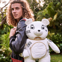 SPRAYGROUND® BACKPACK RIVIERA LE BLANC GOLD CHAIN MONEYBEAR TEDDYBEAR BACKPACK