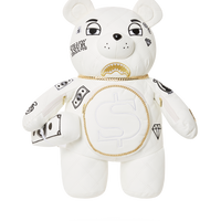 SPRAYGROUND® BACKPACK RIVIERA LE BLANC GOLD CHAIN MONEYBEAR TEDDYBEAR BACKPACK