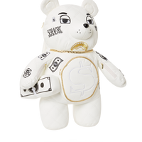 SPRAYGROUND® BACKPACK RIVIERA LE BLANC GOLD CHAIN MONEYBEAR TEDDYBEAR BACKPACK