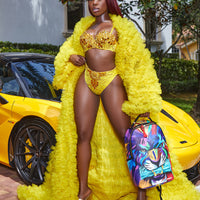 SPRAYGROUND® BACKPACK HEAR MY ROAR A.i.6 SANDFLOWER COLLAB BACKPACK (DLXV)