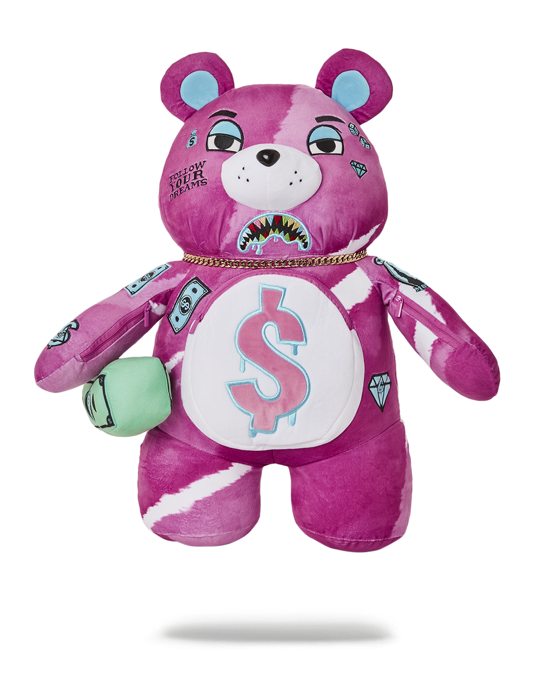 PINK PUNK MONEYBEAR TEDDYBEAR BACKPACK