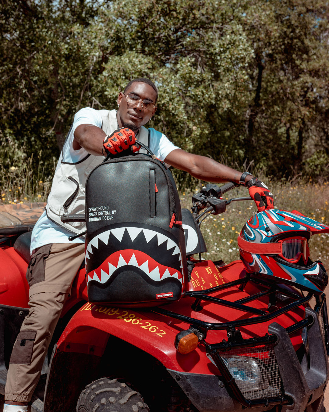 Backpacks Sprayground Red Sharks In Paris Dlxsv Backpack • shop us