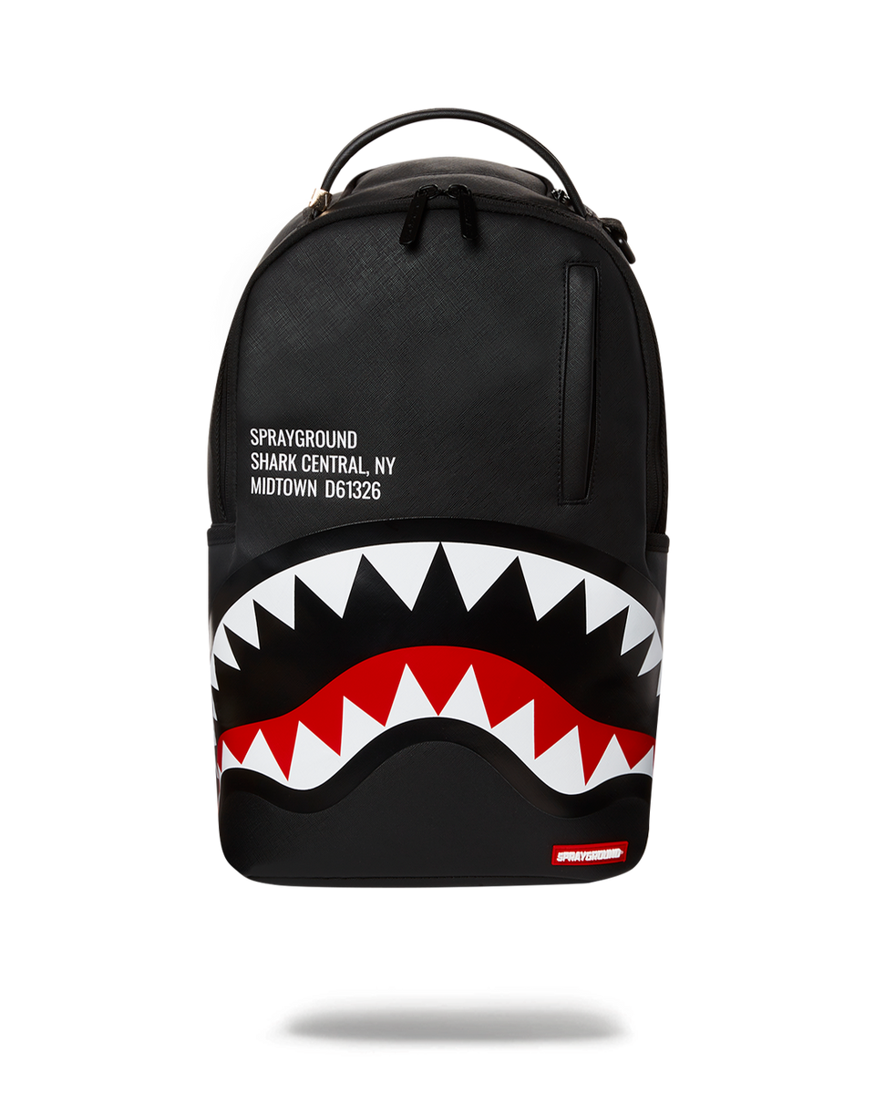 Sprayground black shark backpack sales