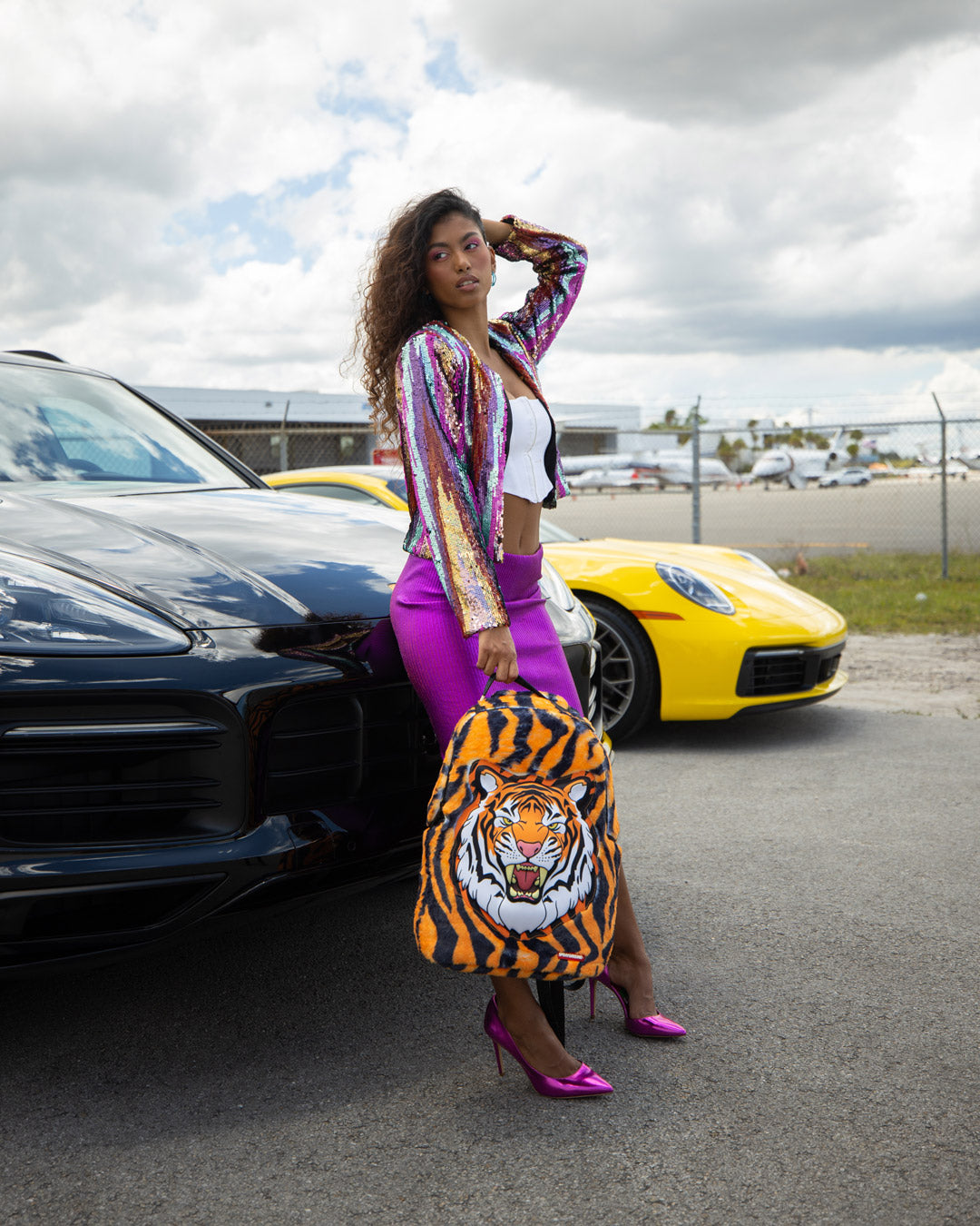 SPRAYGROUND® BACKPACK TIGER COZY VELOUR FUR BACKPACK