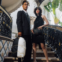 SPRAYGROUND® POUCHETTE LEVELED UP SPLIT QUILT SHARK CROSSOVER CLUTCH